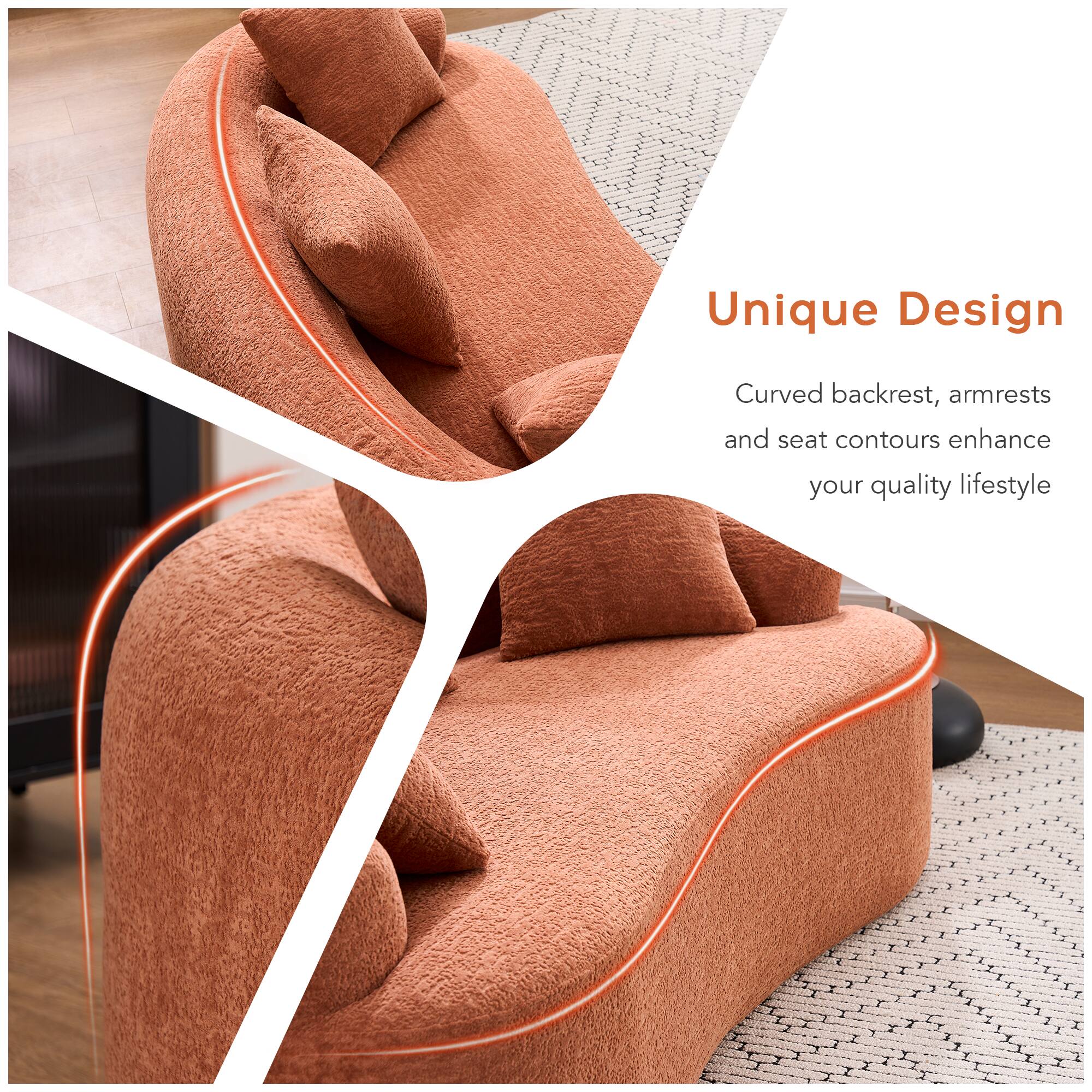Unique Design

Curved backrest, armrests and seat contours enhance your quality lifestyle
