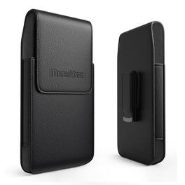 Reiko - Mv Vertical Leather Pouch With Magnetic Closure And Belt Loop In (5.8 X 3.2 X 0.7 Inches) - Black
