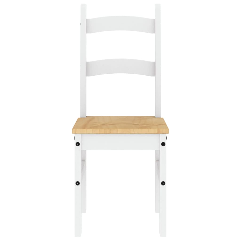 Alt View 3. Boyel Living - White Minimalist Desig Set of 2 Solid Pine Wood Dining Chairs - White.