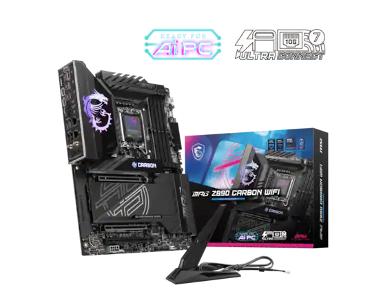 Front. MSI - MSI MPG Z890 CARBON WIFI LGA 1851 Intel Z890 ATX Motherboard.