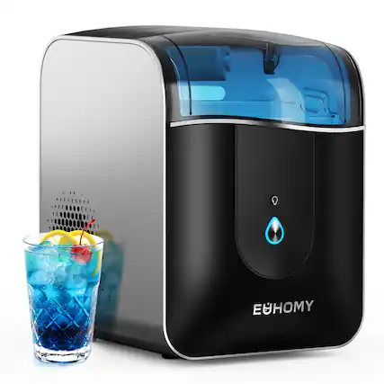 Front. Euhomy - Countertop Nugget Ice Maker - 40lbs/24H, Smart APP Control, Auto Clean & 24H Timer for Home/Office/Bar - Black.