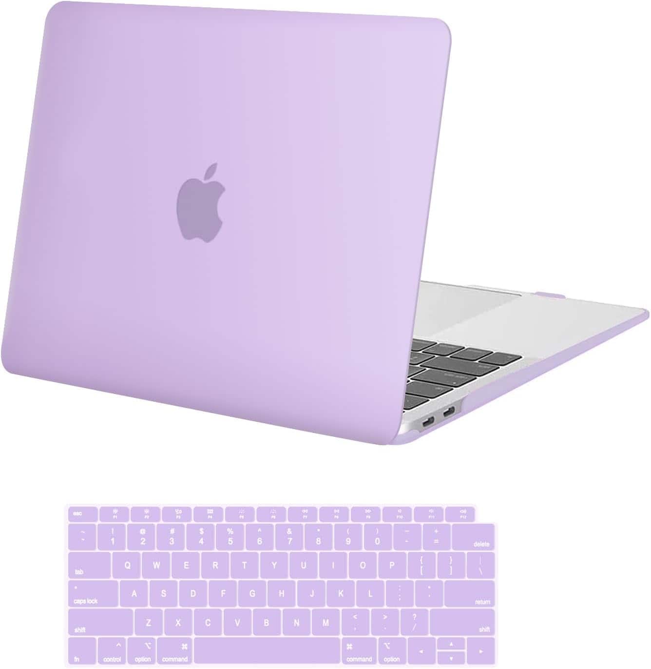 mosiso - Case for MacBook Air 13 inch Case 2020 2019 2018 Release M1 A2337 A2179 A1932 with Touch ID with Keyboard Cover - Purple