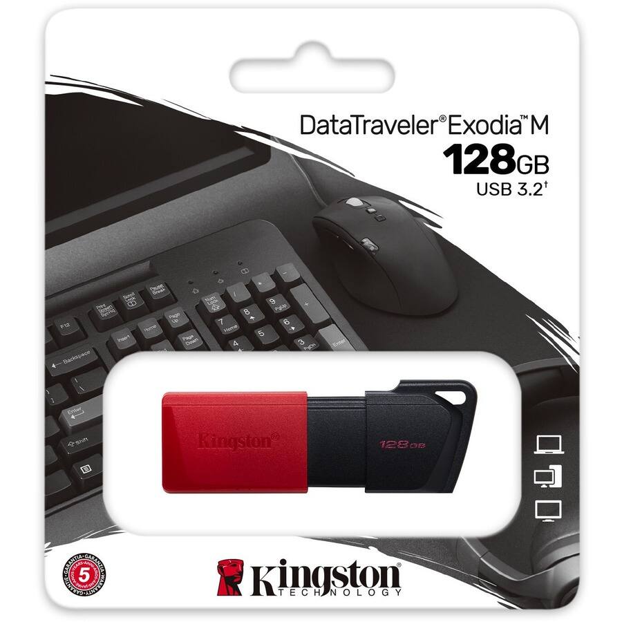 DataTraveler Exodia™ M  
128GB  
USB 3.2  

Kingston  
TECHNOLOGY  

5 YEARS WARRANTY