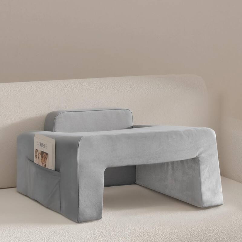 Alt View 3. wowmax - Gaming Reading Pillow with Memory Foam Arm Support - Lap Desk for Bed/Couch/Floor, Multi-Use for Work & Crafts, Grey - Grey.