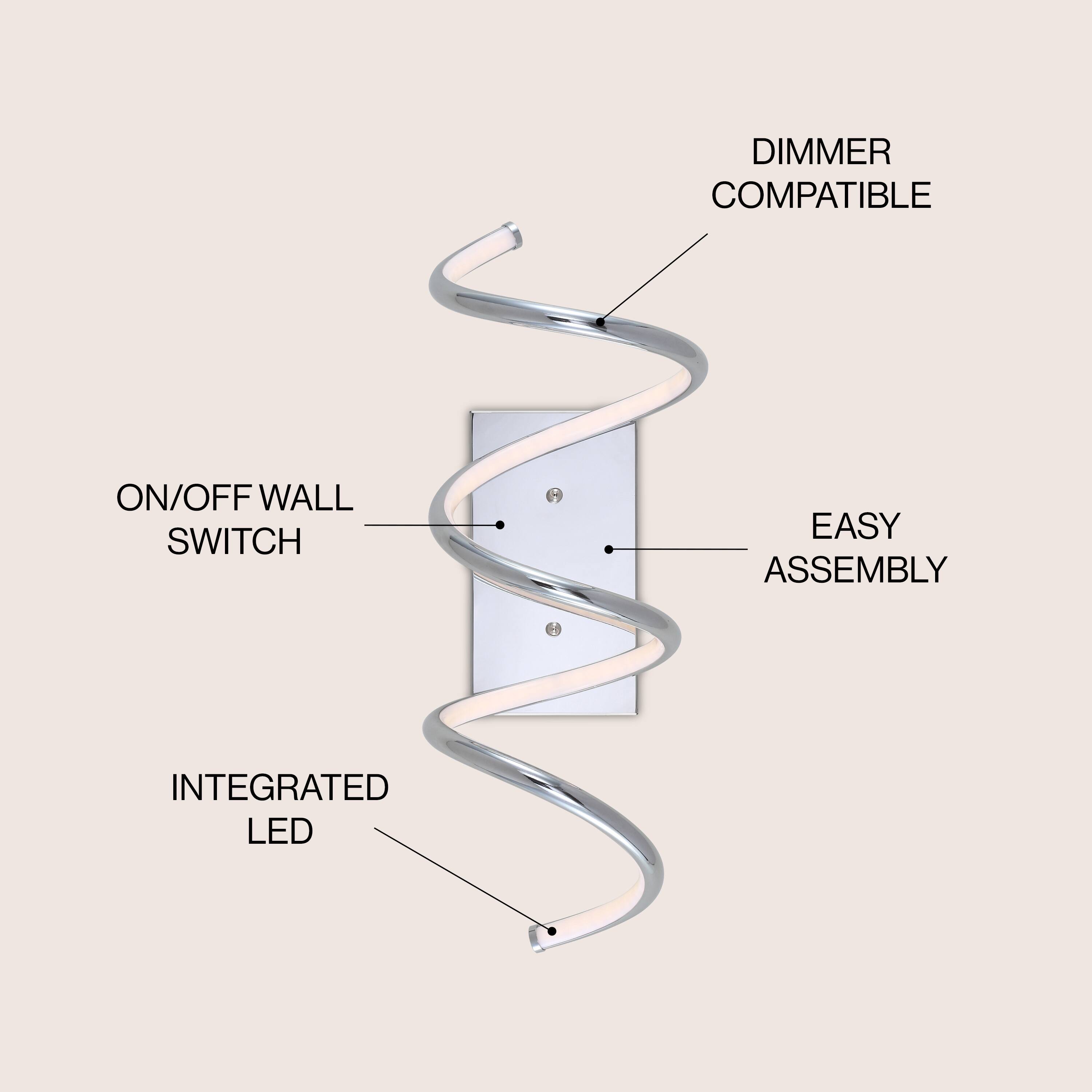 DIMMER COMPATIBLE  
ON/OFF WALL SWITCH  
EASY ASSEMBLY  
INTEGRATED LED