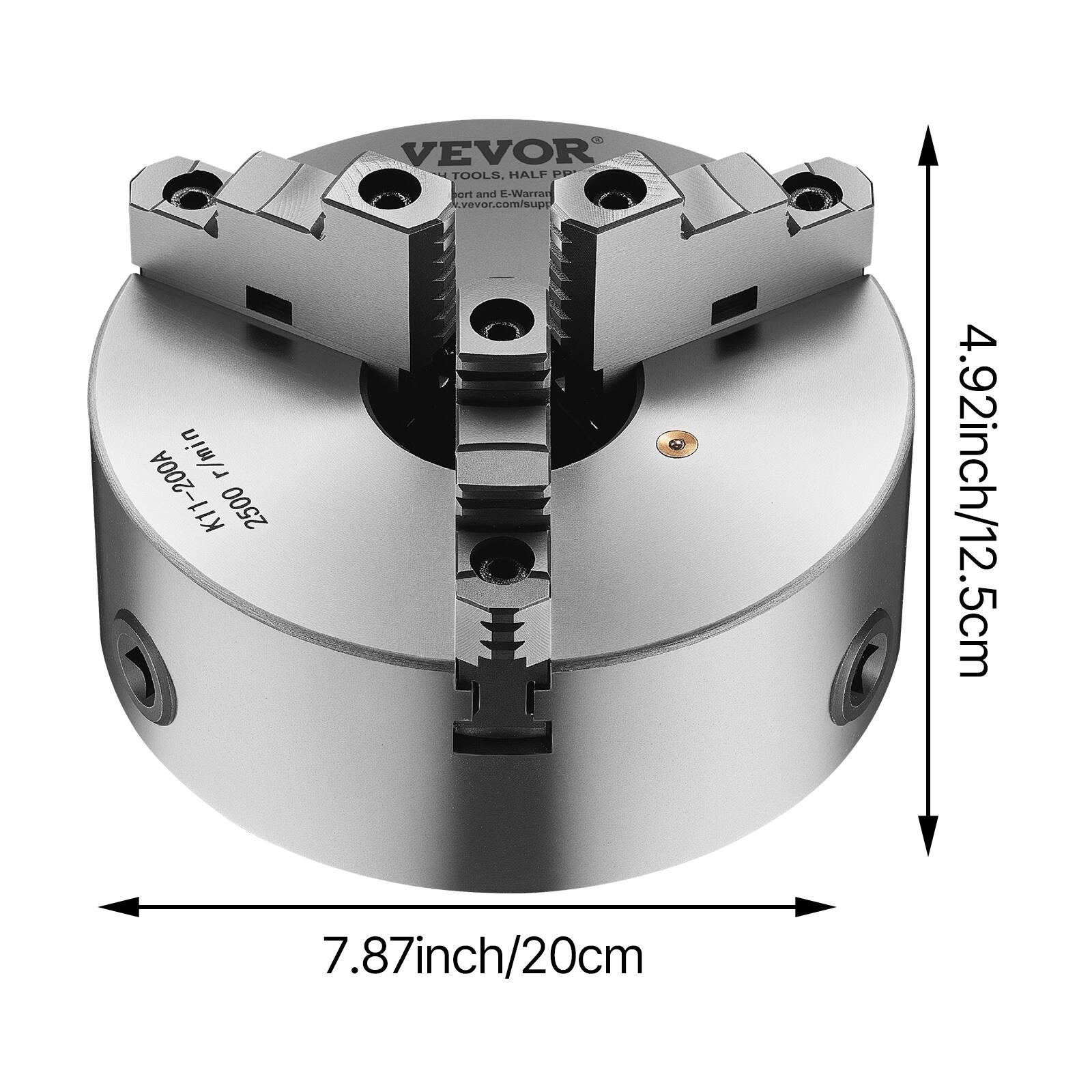 r/min K11-200A 2500 VEVOR TOOLS. HALF PORT and E-Warranty. vevor.com/sups 4.92inch/12.5cm 7.87inch/20cm