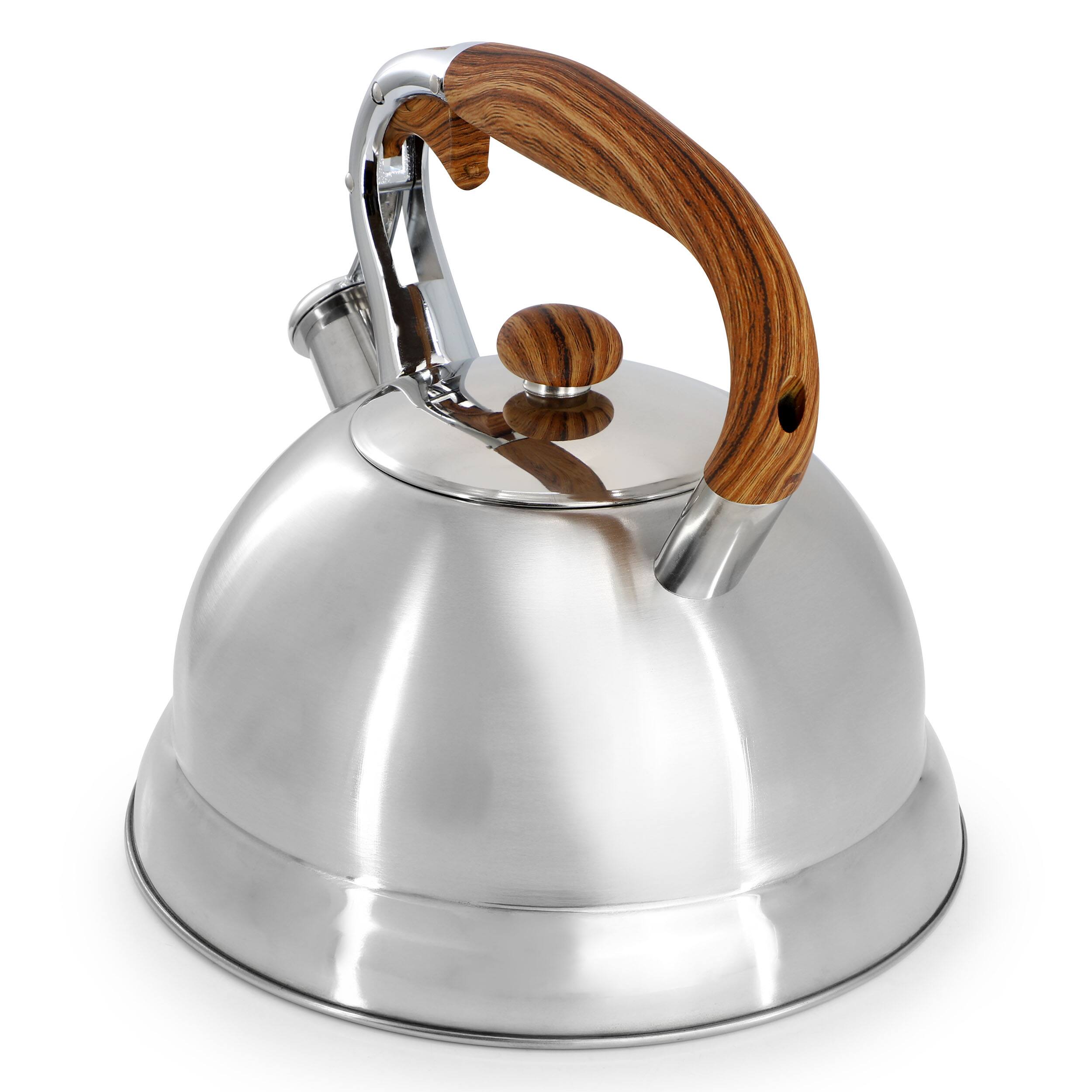 Mr. Coffee Woodmont 2 Quart Stainless Steel Stovetop Whistling Tea