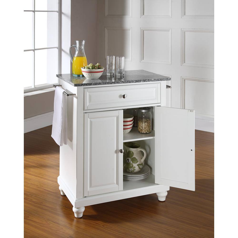 Angle. Crosley Furniture - Cambridge Granite Top Portable Kitchen Island/Cart - White.