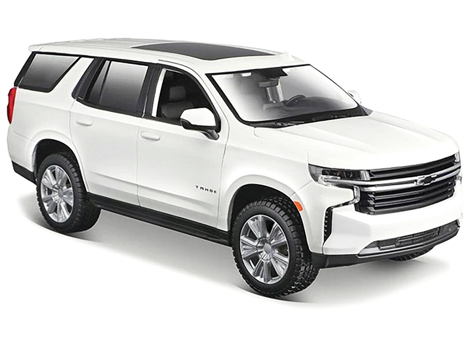 Alt View 1. Maisto - 2021 Chevrolet Tahoe White with Sunroof "Special Edition" 1/26 Diecast Model Car by Maisto.