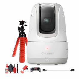 Canon - PowerShot PICK PTZ Camera (White) + 64GB Memory Card + Flexible Tripod - Bundle (International Version)