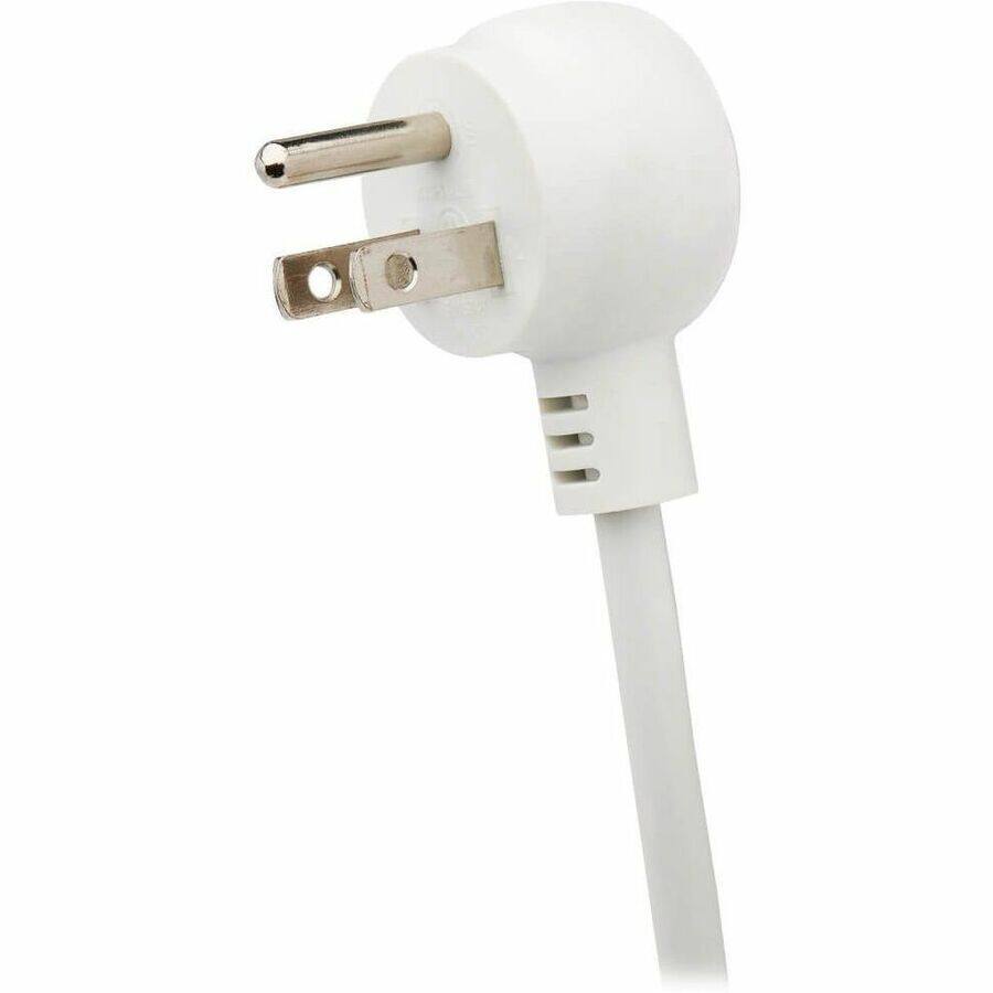 Alt View 4. Tripp Lite - Eaton Tripp Lite Series Safe-IT 57W 2-Outlet Surge Protector - 5-15R Outlets, 3 USB Ports, 8 ft. (2.4 m) Cord, 300 - White.