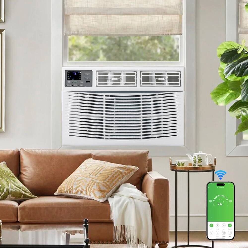 Alt View 10. Winado - 8000 BTU 115V 3 in 1 Window Air Conditioner w/Remote Control & LED Digital Panel, Wifi Install Kit Cool up to 350 Sq.Ft - White.