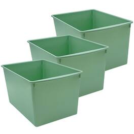 Teacher Created Resources - Plastic Multi-Purpose Bin, Eucalyptus Green, Pack of 3