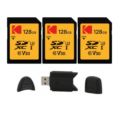Kodak SDXC 128GB UHS I U3 V30 Ultra Memory Card Bundle with Card