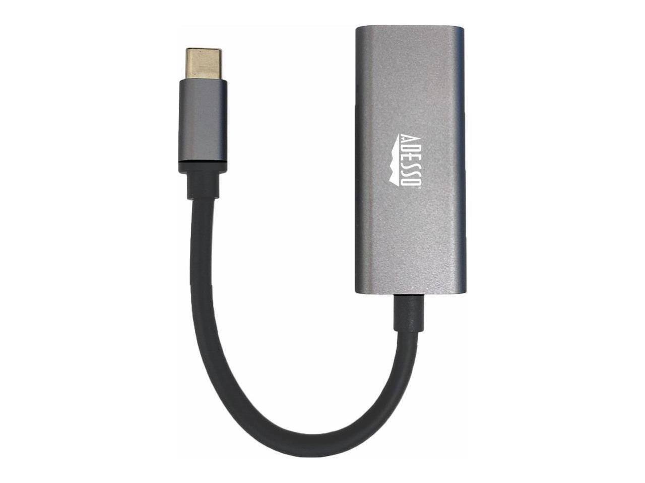Alt View 2. Adesso - Adesso AUH-5000 USB-C to Ethernet Adapter - Gigabit, Aluminum, LED, Plug & Play, Windows/Mac/Chrome/Linux, TAA.