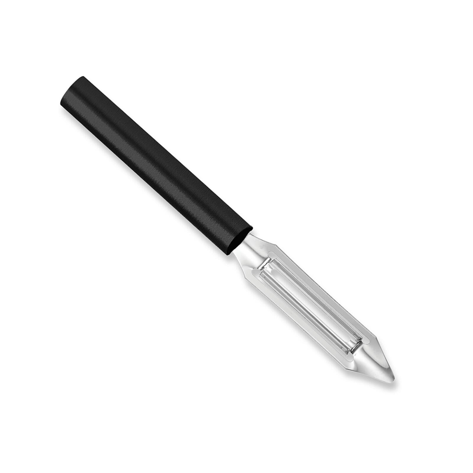Front. Rada - Cutlery 2-Inch Deluxe Vegetable Peeler with Straight Blade, Black Handle - Black.