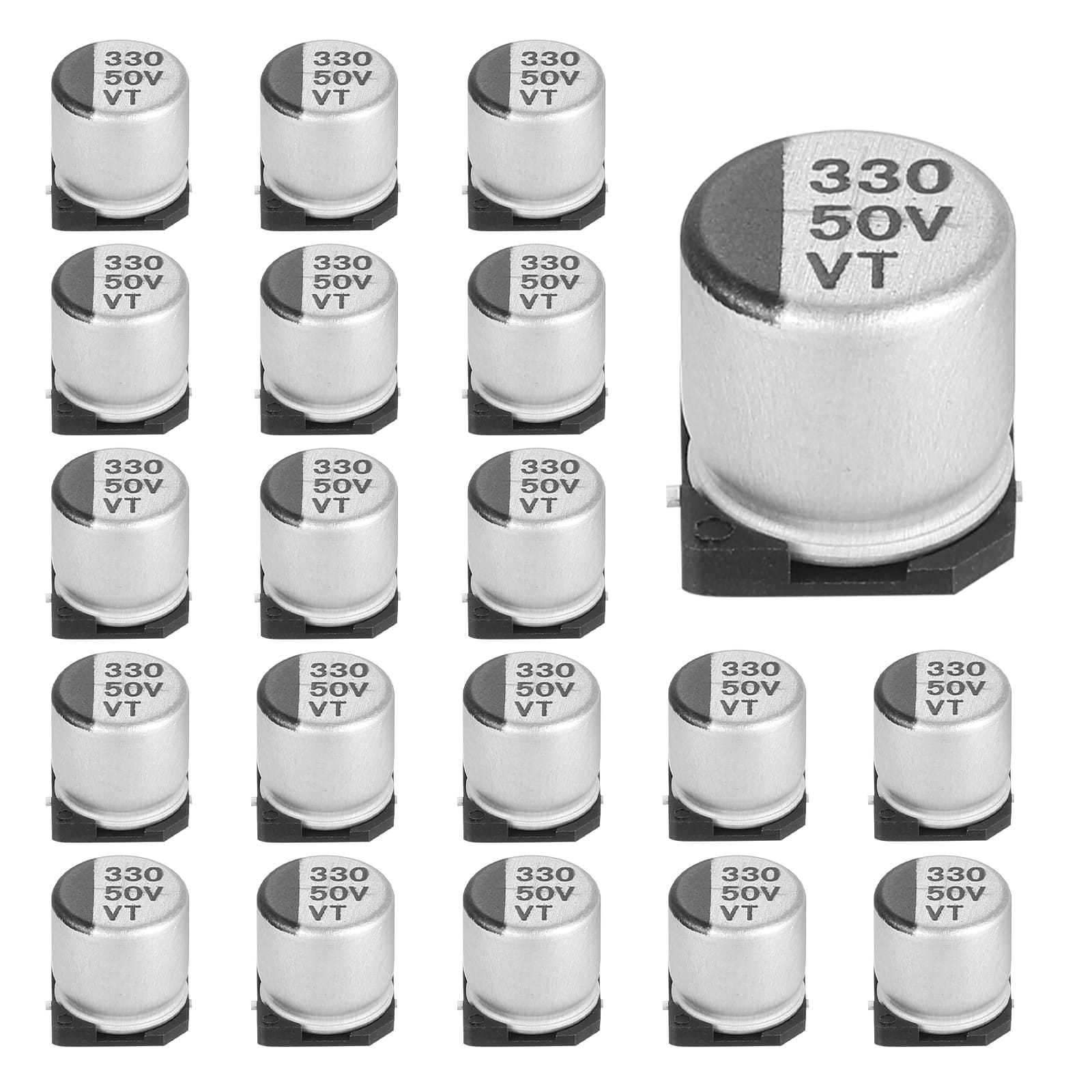 Unique Bargains - 330uF 50V SMD Aluminum Electrolytic Capacitor, Low Impedance, 10x10.5mm, 20pcs, for TV/Computer/DIY - Silver price history on PriceWatchPro