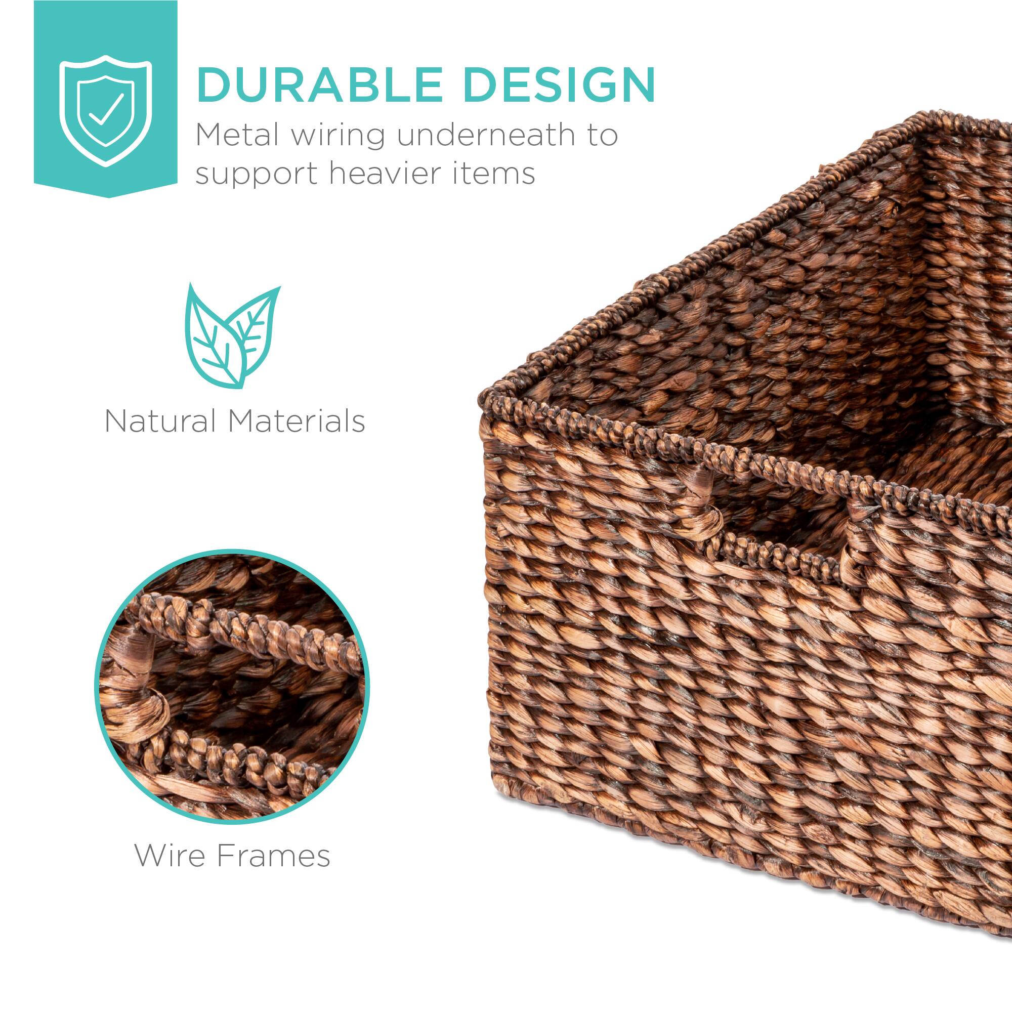 DURABLE DESIGN  
Metal wiring underneath to support heavier items  

Natural Materials  

Wire Frames
