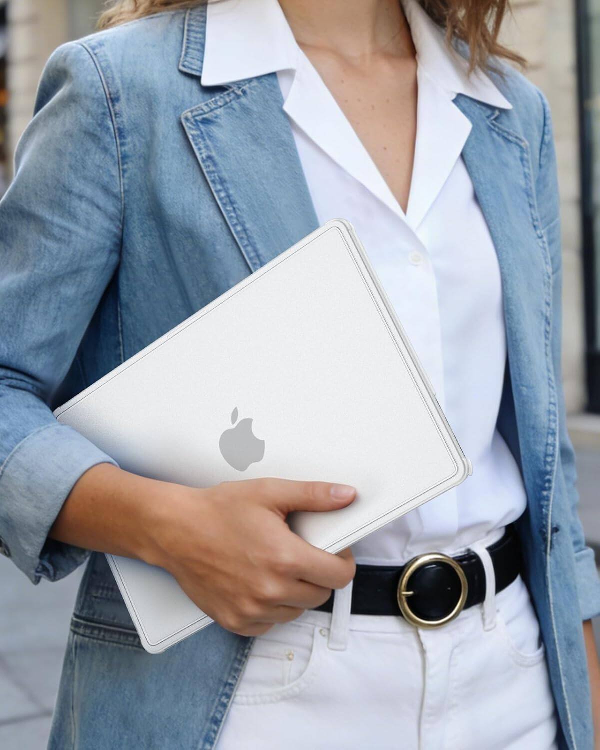 Alt View 4. Fintie - Matte Case with Keyboard Skin for MacBook Air 13.6 Inch A2681 A3113 A3240 A3449 (2022-2026 Release) Hard Shell Cover - Frost Clear.