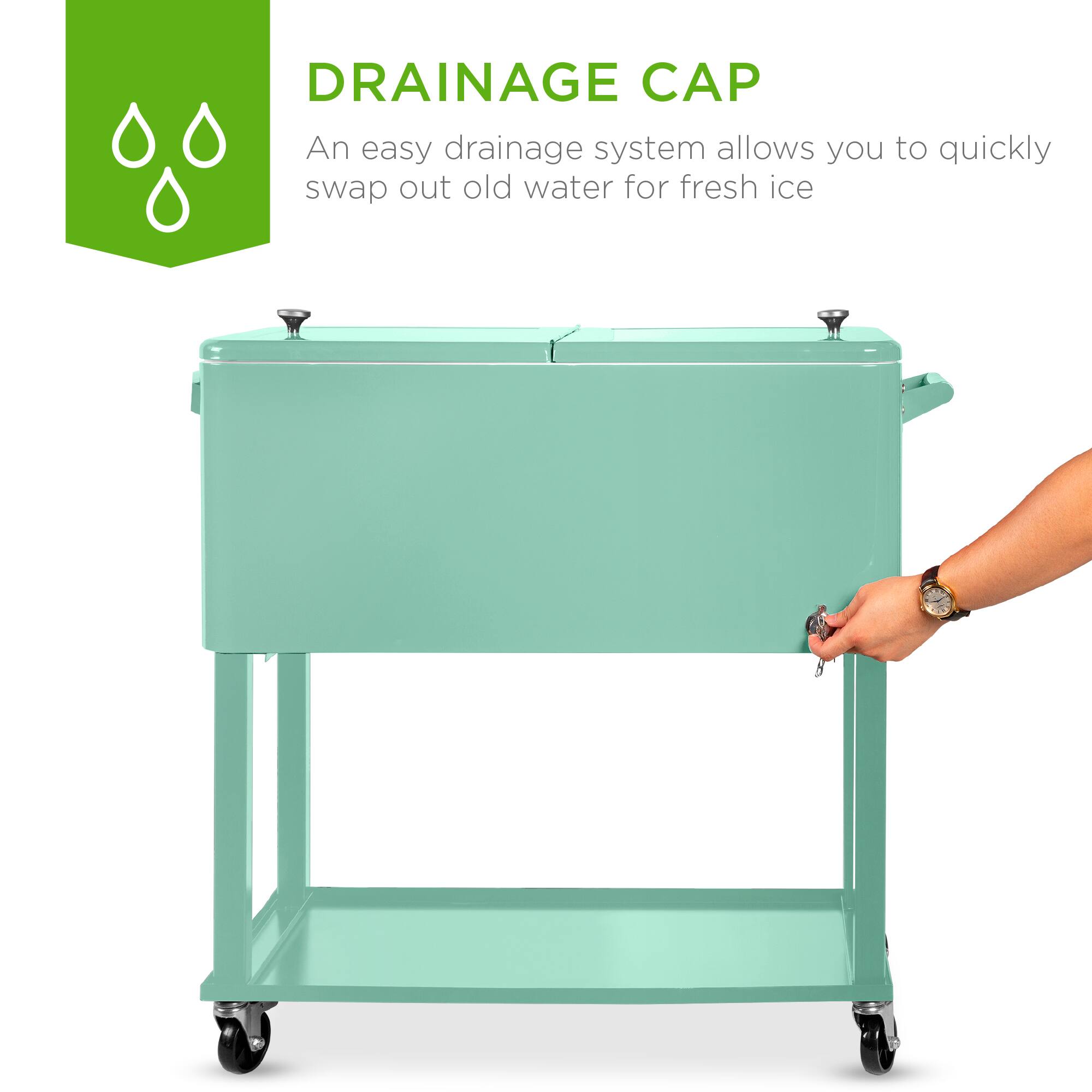 DRAINAGE CAP

An easy drainage system allows you to quickly swap out old water for fresh ice