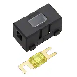 Unique Bargains - 200A 125V ANL Fuse Holder Kit, 20A Fuse Inline Block Box for Automotive Marine Audio Video System - Yellow