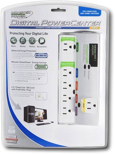 Front Standard. Monster - PowerCenter 6-Outlet Surge Suppressor.