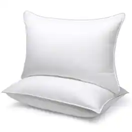 Hirose Alice - Pillows Queen Size Quality Down Alternative Gusseted Bed For Side Or Sleepers Premium Home Living Room - Double Stitch White King Firm