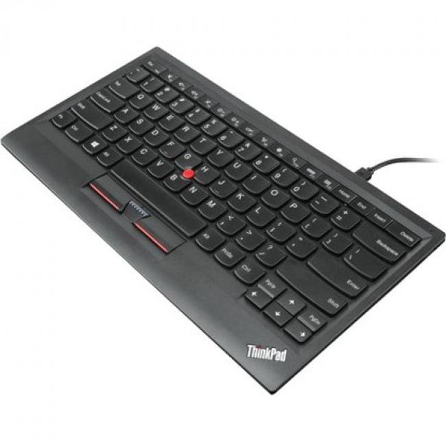 Lenovo - ThinkPad Compact USB Keyboard with TrackPoint - US English - Cable Connectivity - USB Interface - English (US) - Black
