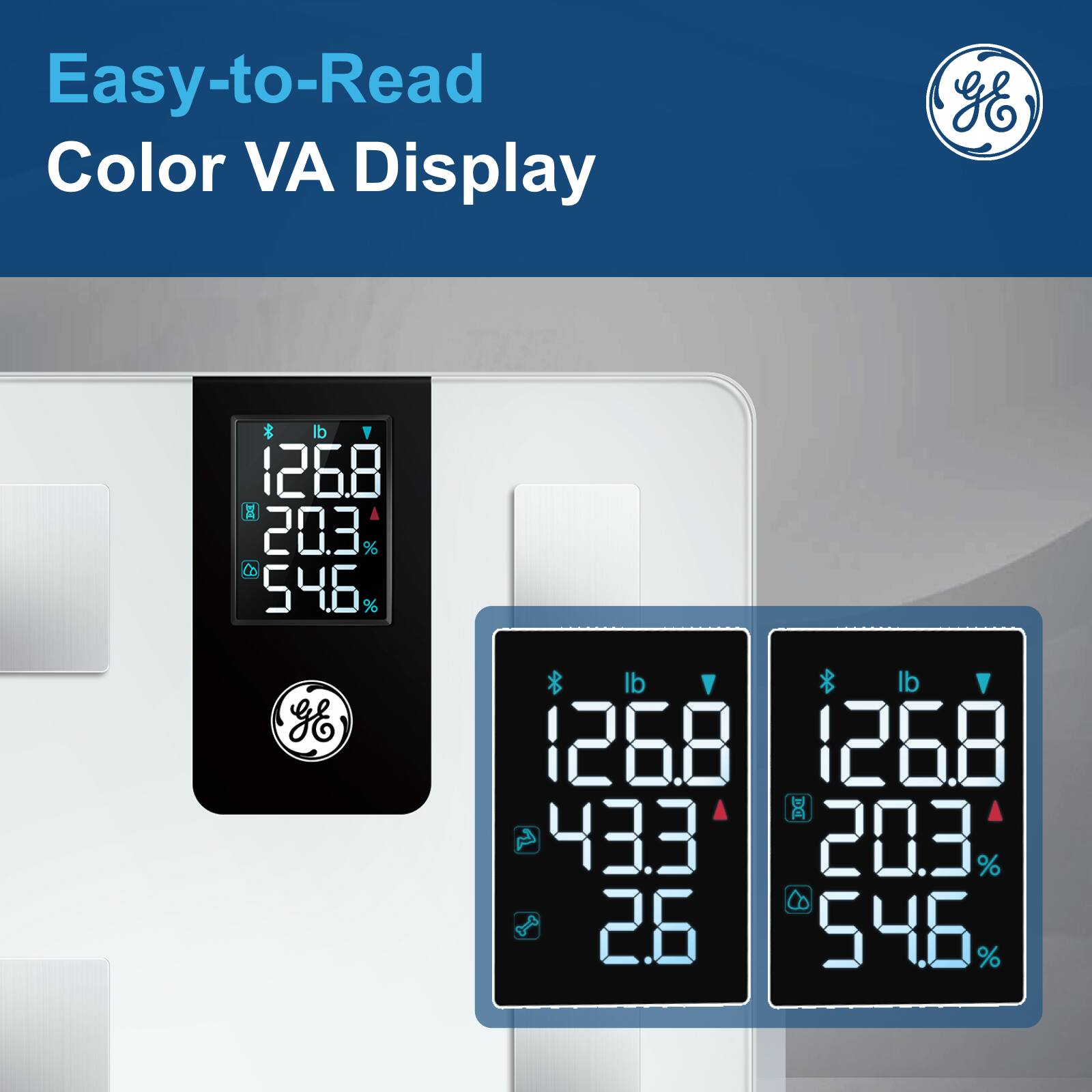 Easy-to-Read Color VA Display

126.8 lb
20.3%
54.6%

126.8 lb
43.3%
2.6%

126.8 lb
20.3%
54.6%