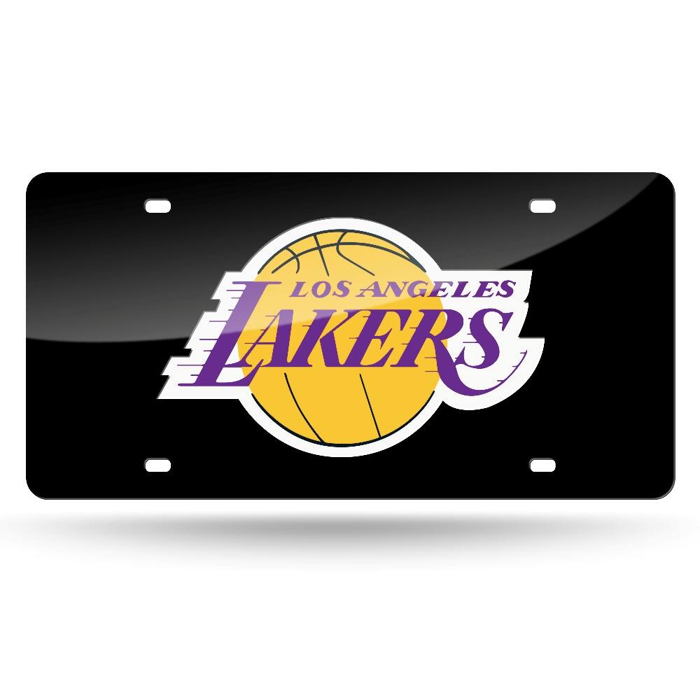 Los Angeles LA Lakers NBA Logo Black Mirror Look LASER License Plate