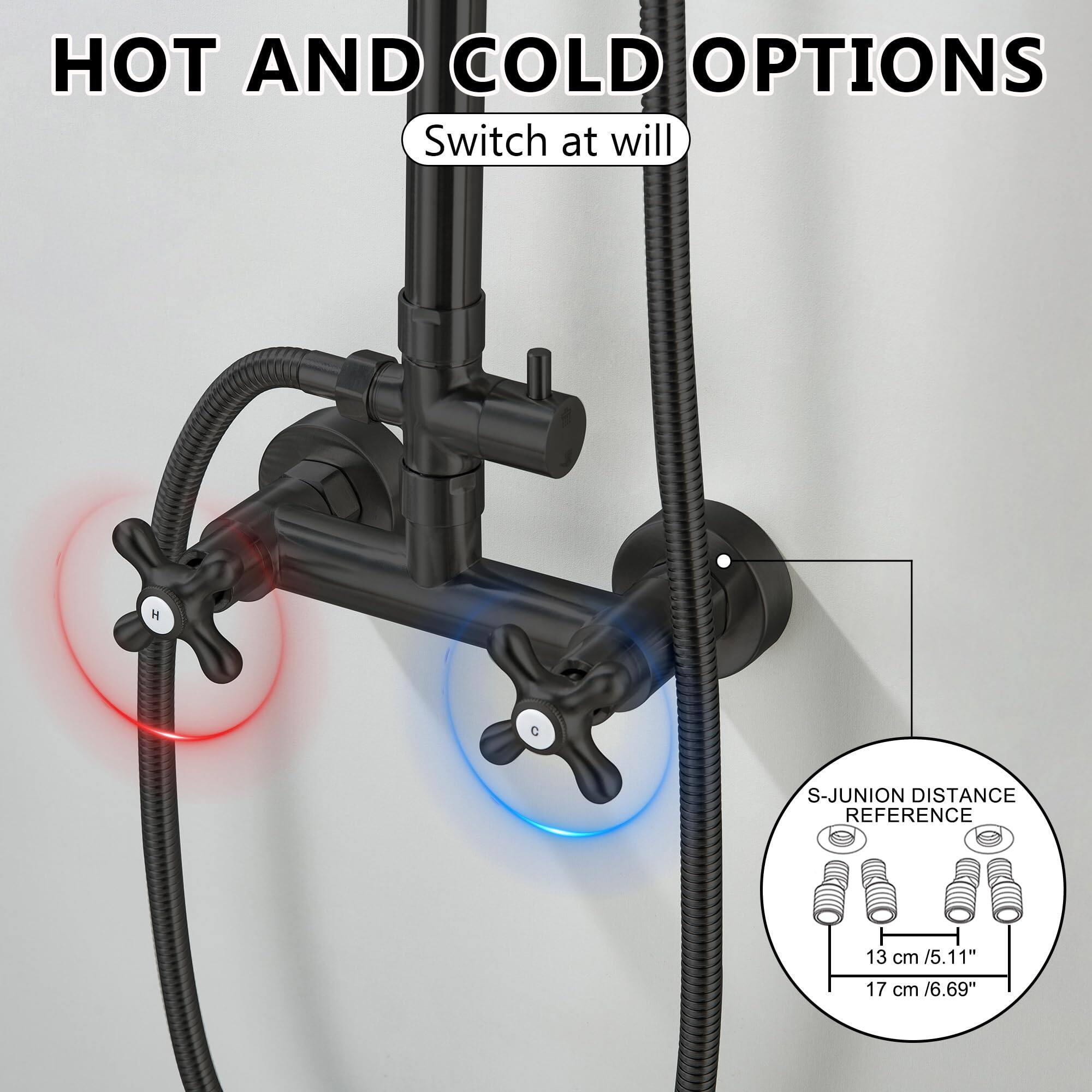 HOT AND COLD OPTIONS  
Switch at will  

S-JUNCTION DISTANCE REFERENCE  
13 cm / 5.11"  
17 cm / 6.69"