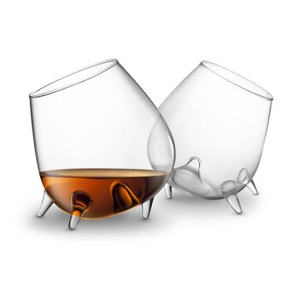 Front. Final Touch - Relax Cognac Glasses, Set of 2 - Clear.
