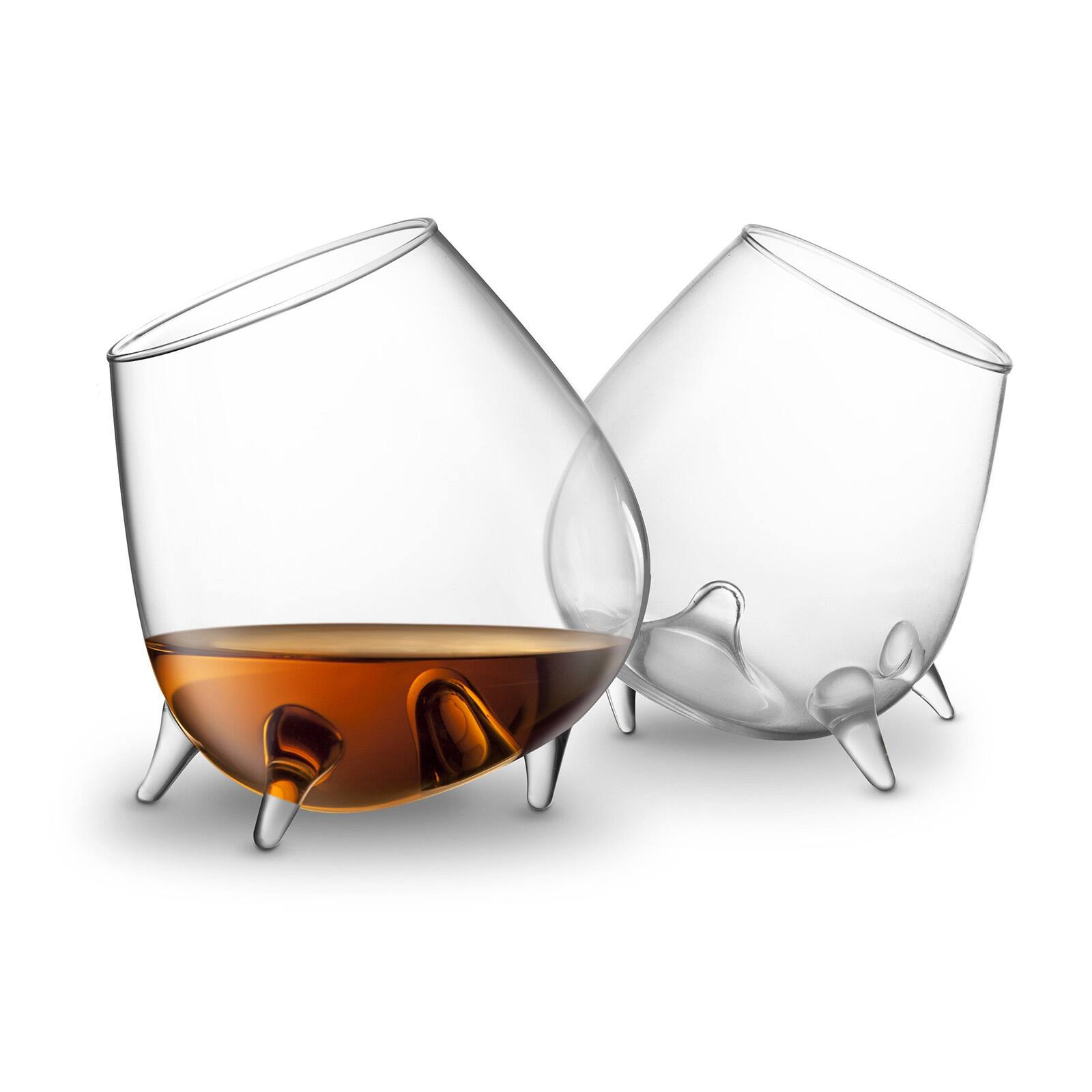 Front. Final Touch - Relax Cognac Glasses, Set of 2 - Clear.