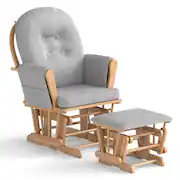 Magic Rocking Chair Costway Glider and Ottoman Cushion Set Wood Baby Nursery Rocking Chair ...