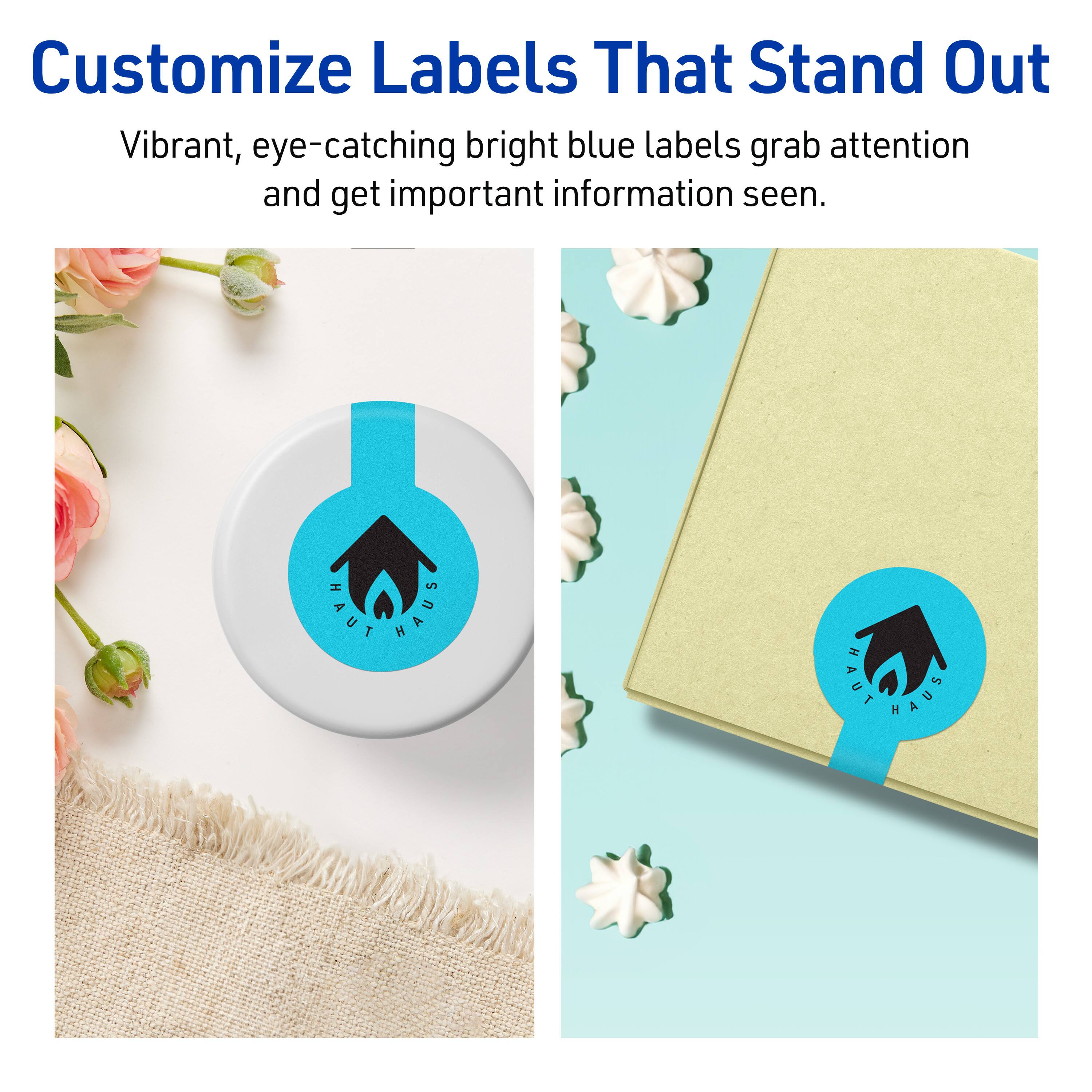 Customize Labels That Stand Out

Vibrant, eye-catching bright blue labels grab attention and get important information seen.

HAUT HAUS HAUT HAUS