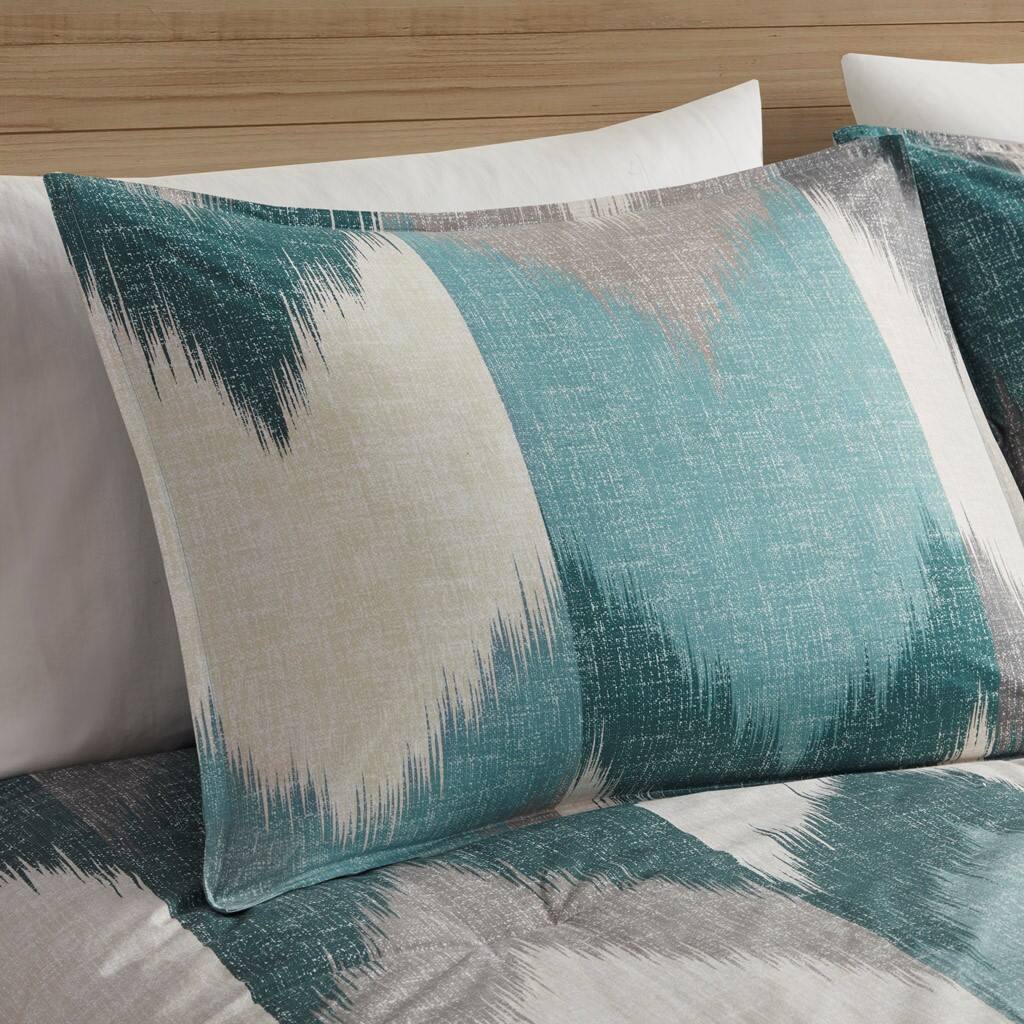 Alt View 2. Gracie Mills - Gracie Mills Heise Ikat Chevron Comforter Set - Aqua.