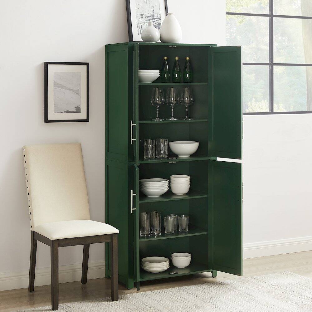 Alt View 9. Crosley Furniture - Savannah Tall Kitchen Storage Pantry - Hunter Green.