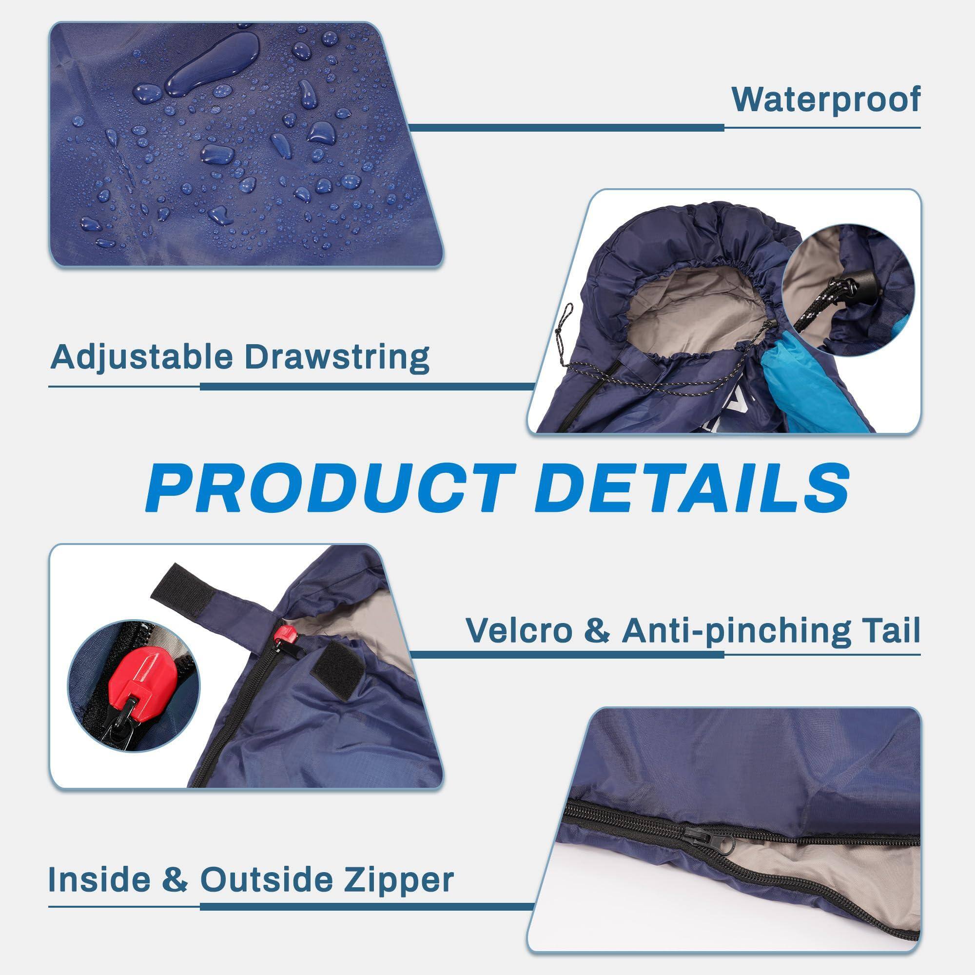 - Waterproof
- Adjustable Drawstring
- Velcro & Anti-pinching Tail
- Inside & Outside Zipper

PRODUCT DETAILS