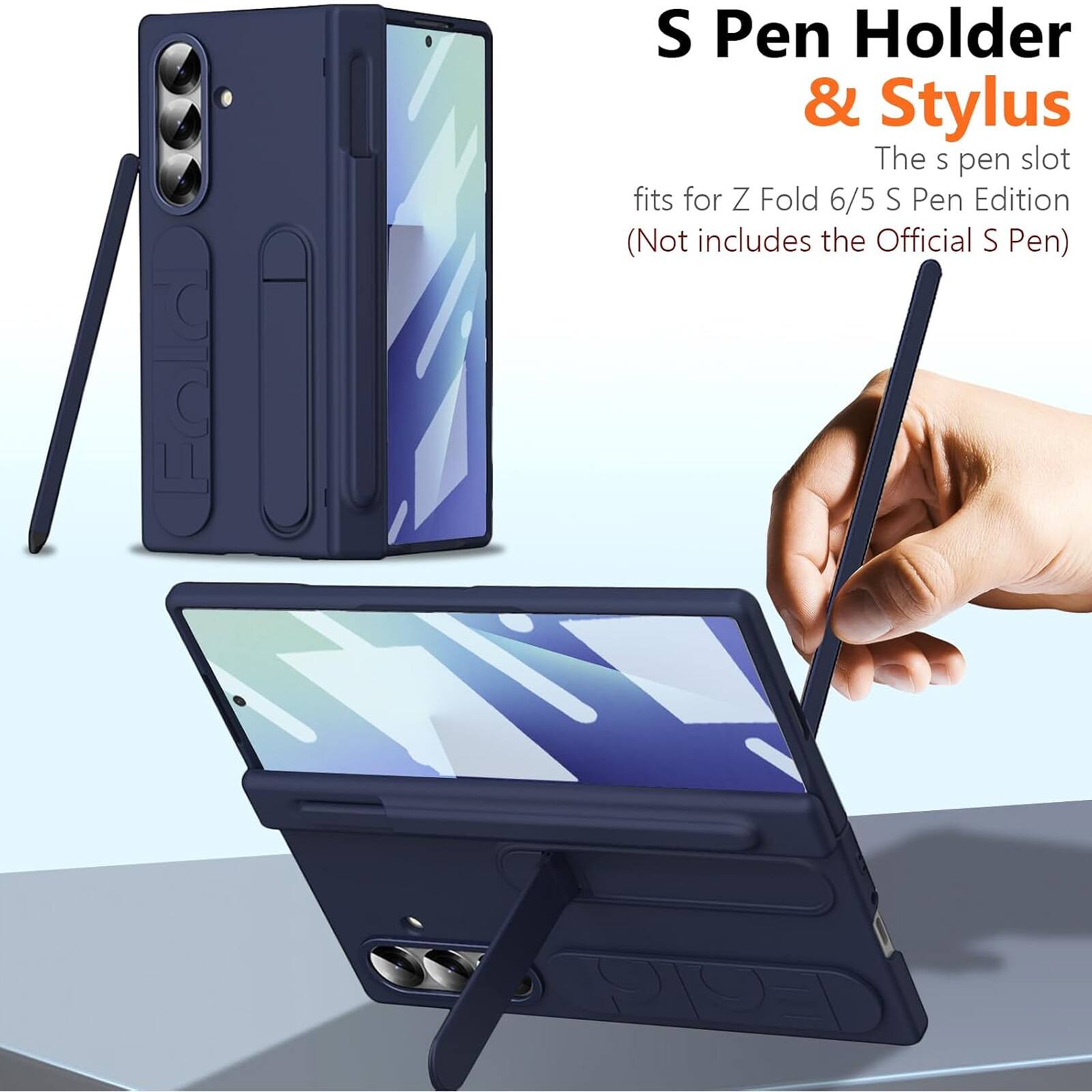 S Pen Holder & Stylus

The S pen slot fits for Z Fold 6/5 S Pen Edition (Not includes the Official S Pen)