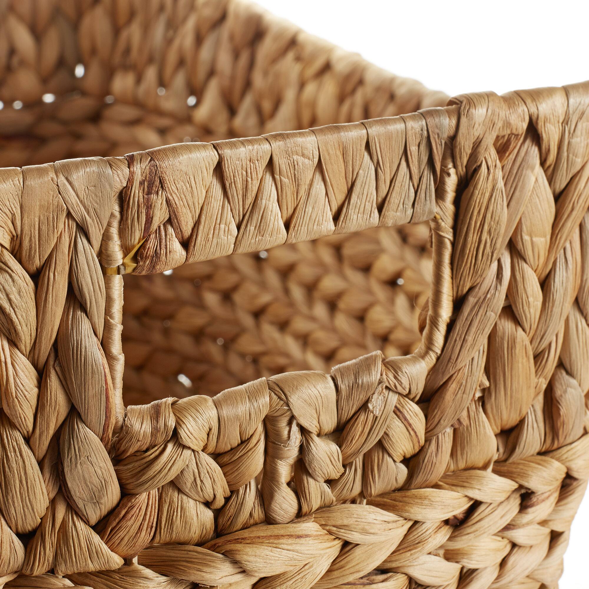Alt View 4. Casafield - Set of 3 Water Hyacinth Oval Storage Baskets - Woven Laundry Totes - Natural.