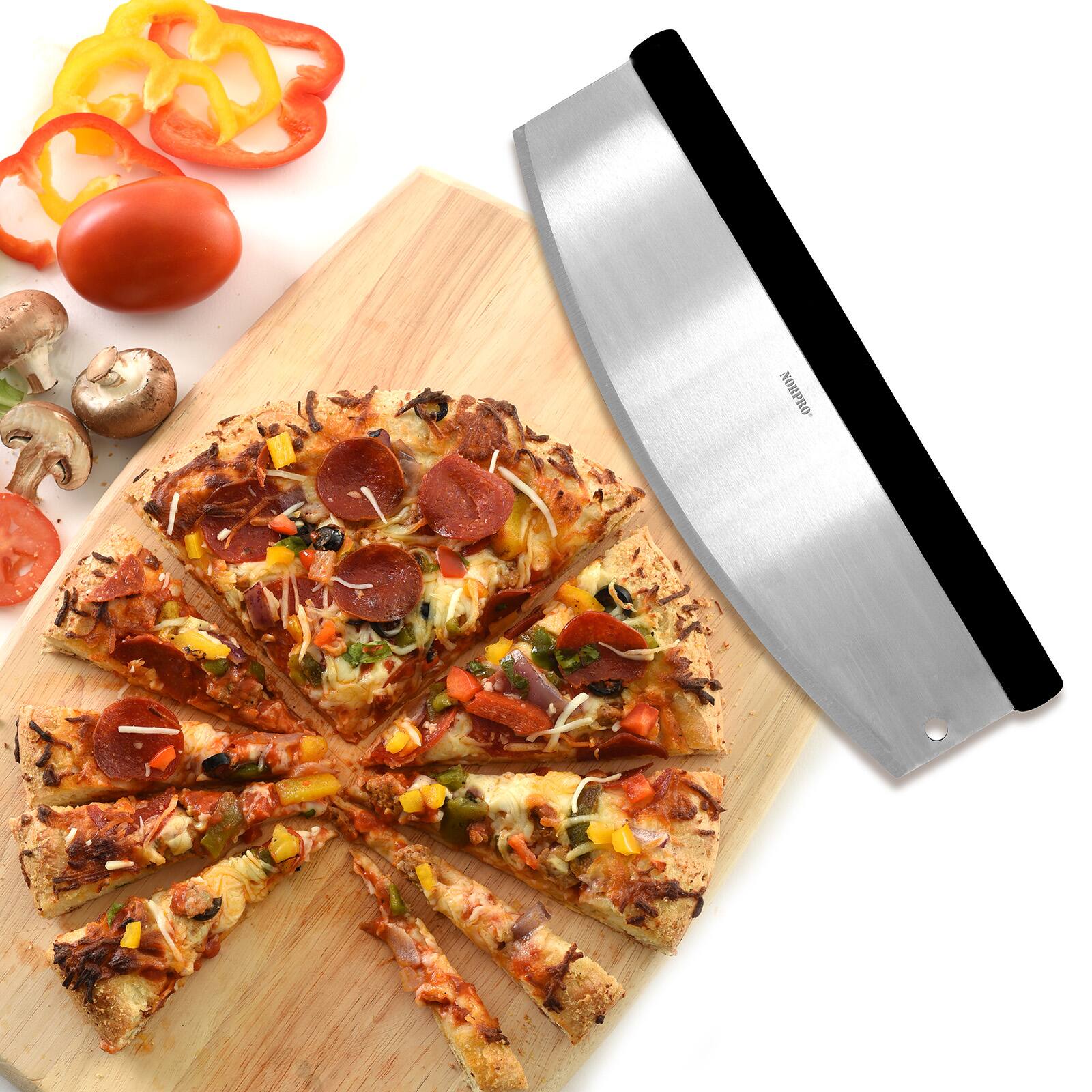 Alt View 3. Norpro - Grip EZ Multi Use Rocking Pizza Cuttler, Stainless Steel - Black.