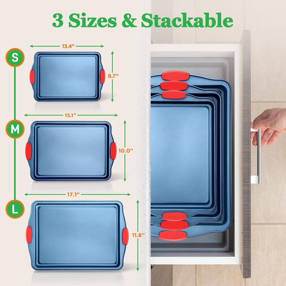3 Sizes & Stackable

S  
13.4" x 8.7" x 15.1"

M  
10.0" x 17.1"

L  
11.8"