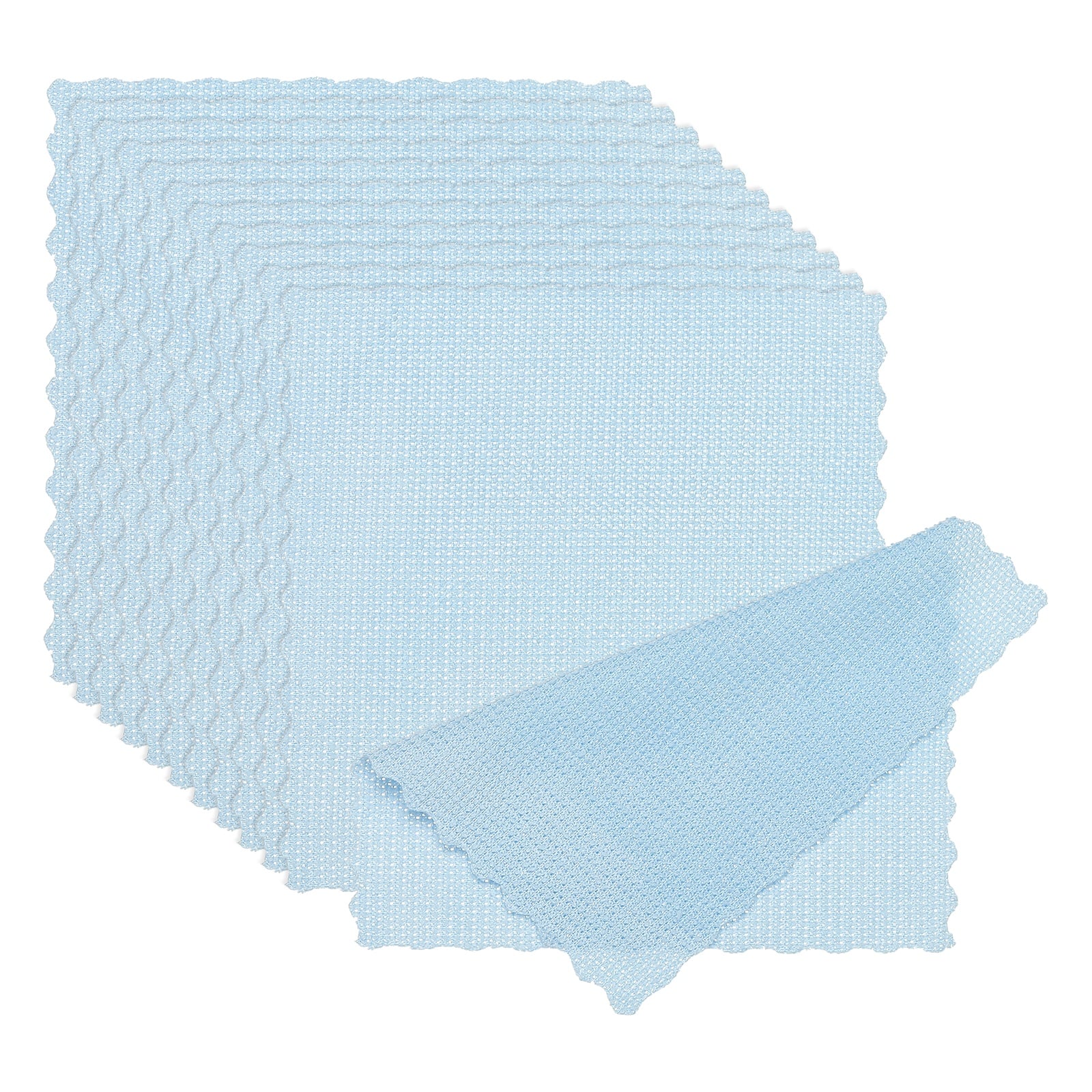 Unique Bargains - Glasses Cleaning Cloth 5.12"x5.12", 12pcs Microfiber Cleaner Cloth for Lens, Eyeglasses, Screens, Phones - Light Blue