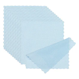 Unique Bargains - Glasses Cleaning Cloth 5.12"x5.12", 12pcs Microfiber Cleaner Cloth for Lens, Eyeglasses, Screens, Phones - Light Blue