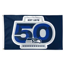 WinCraft - Seattle Seahawks 50th Season 3' x 5' One-Sided Deluxe Flag - Multicolor
