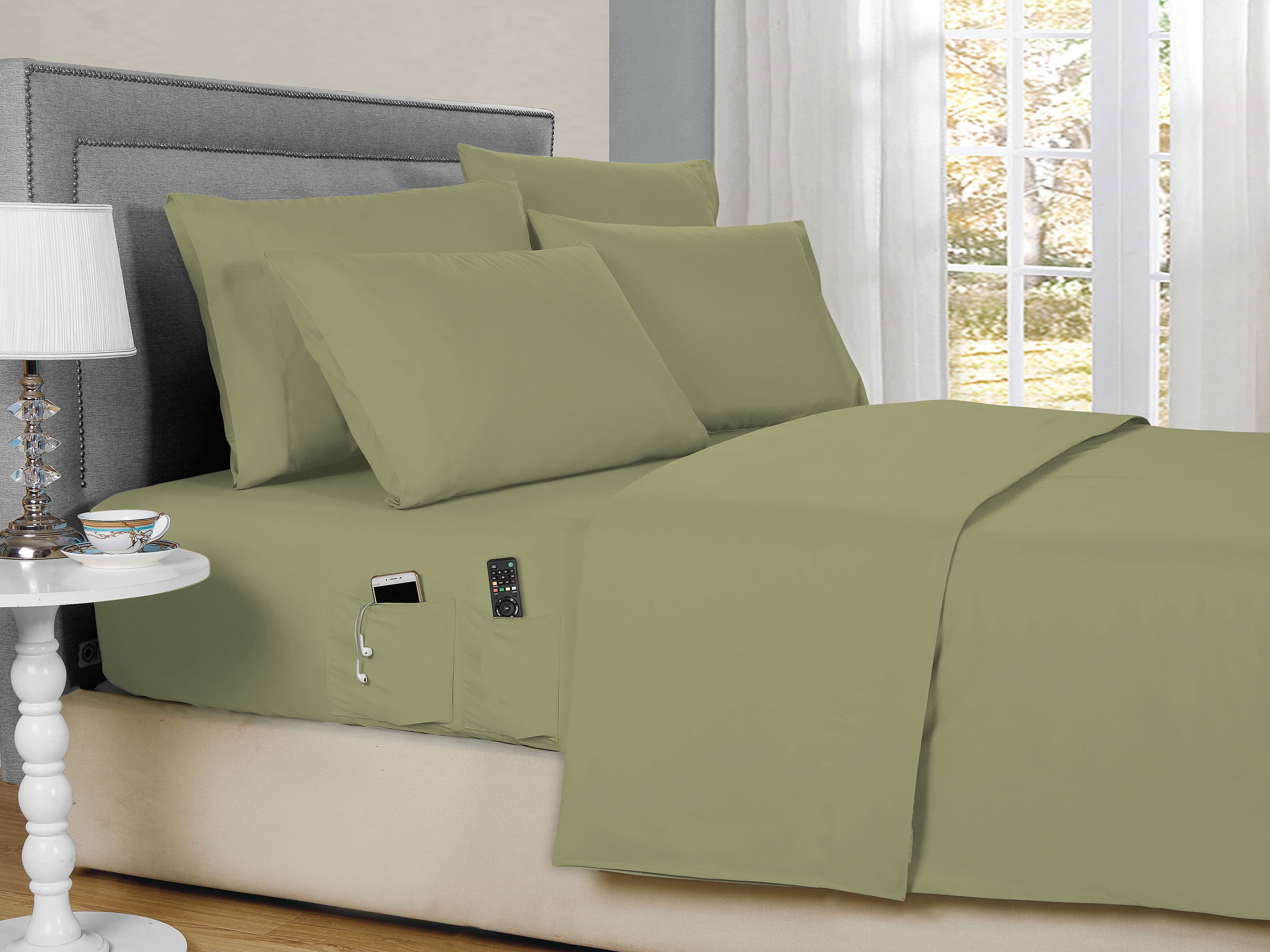 Kathy Ireland - 6-Piece Smart Sheet Sets w/ Side Pocket - Sage