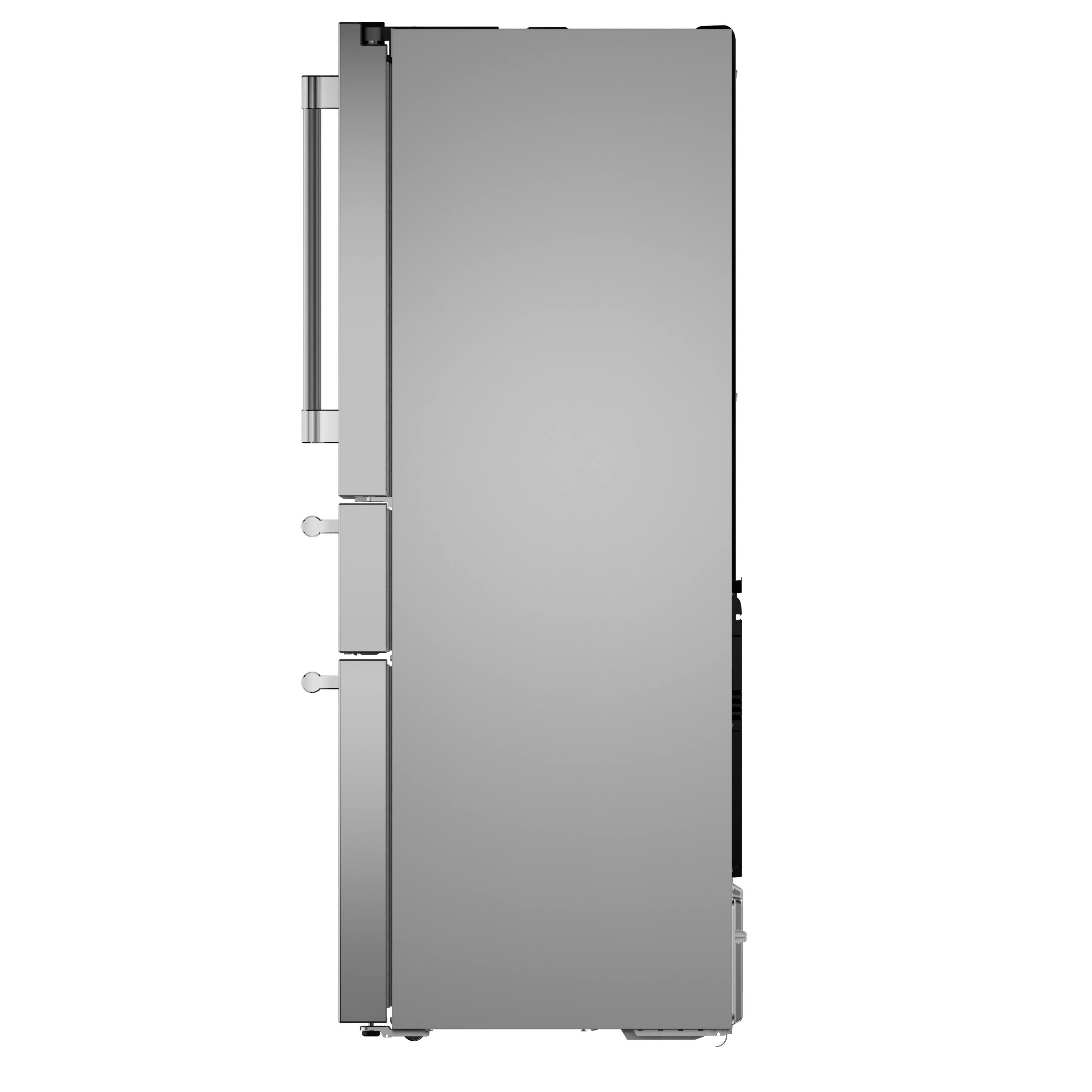 Left. Thermador - Freedom Collection 20.4 Cu. Ft. 4-Door Bottom Freezer French Door Smart Refrigerator with Professional Handles - Stainless Steel.