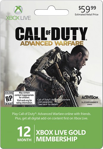  Microsoft - Xbox Live 12 Month Gold Membership - Call of Duty: Advanced Warfare