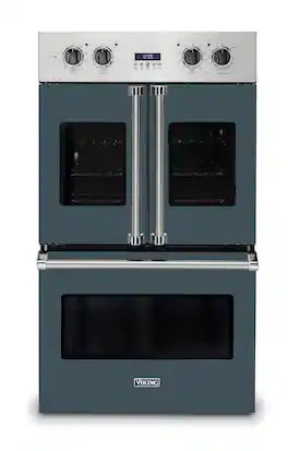 Viking - 30" 7 Series French Door Double Built-In Electric Thermal Convection Oven - Squall