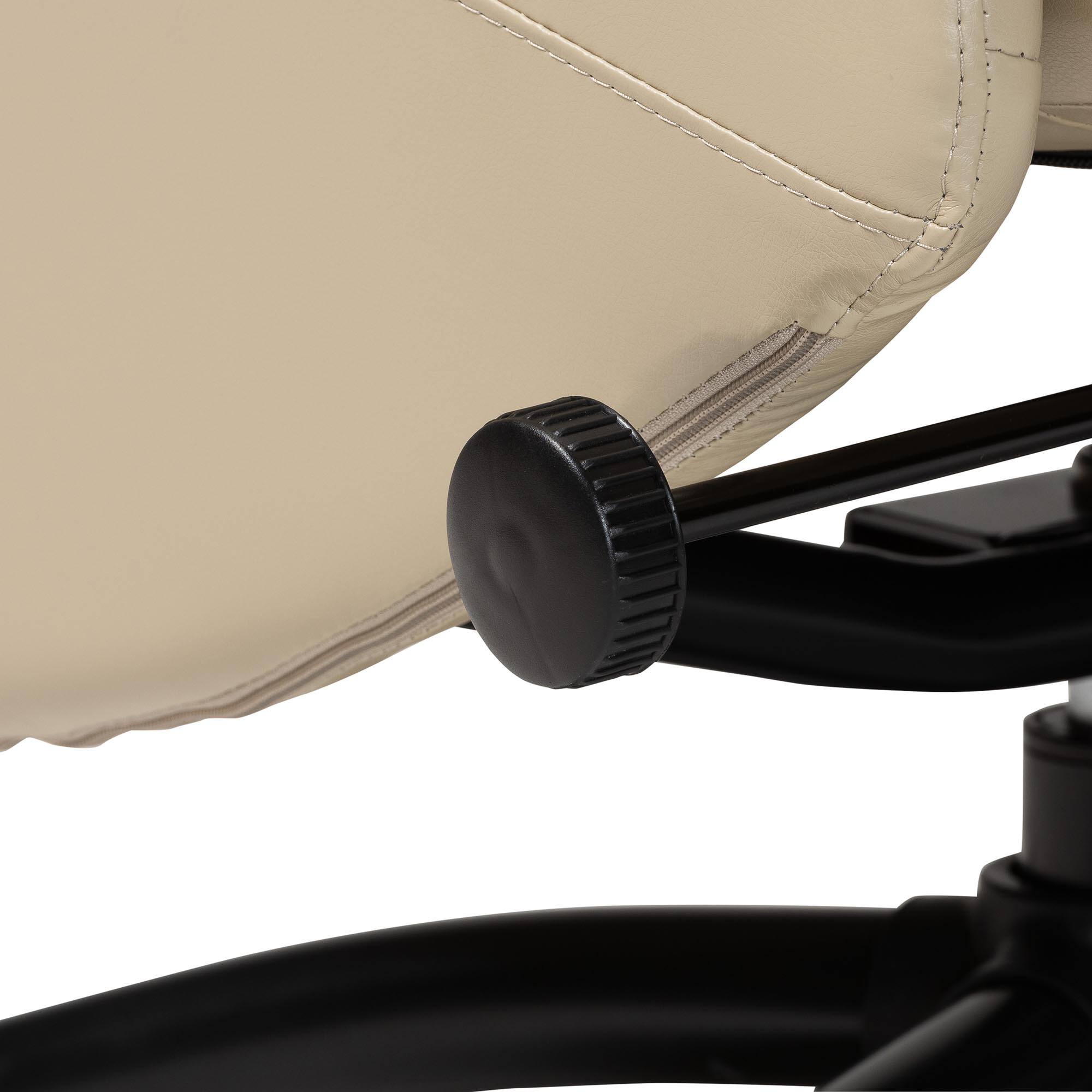 Alt View 5. Baxton Studio - Elwood Modern Faux Leather 2-Piece Lounge Chair and Footrest Set - Beige/Black.